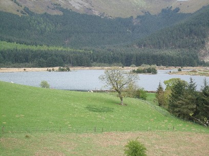 The approaching view across Cogra Moss